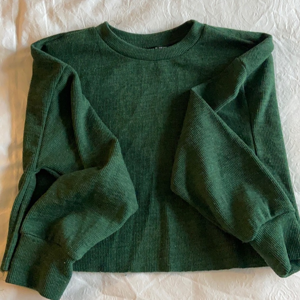 Shein Green Crop Top Sweater